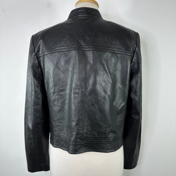 NWT Michael Kors Black Lamb Leather Moto Jacket Women's Size XL - Picture 9 of 16